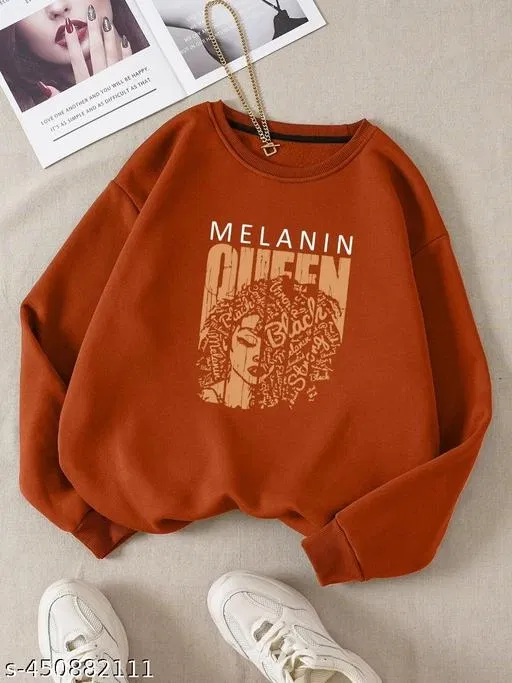 fleece Sweatshirt for Women, Rust (L)