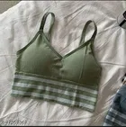 Cotton Blend Sports Bra Women, Green 