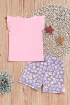 Cotton Blend Printed Clothings Set for Girls,  