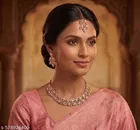 Pink Free Size Necklace Set for Women