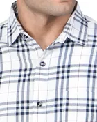Cotton Blend Full Sleeves Chequered Shirt for Men 