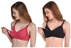 Cotton Blend Solid Non Padded Feeding Bras for Women 
