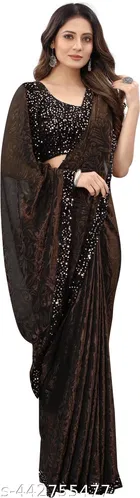 Lycra Sequence Saree for Women 
