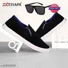 Loafers with Sunglasses for Men (Black & Blue, 6) (Set of 2)