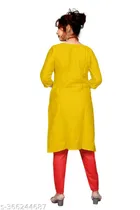 Rayon Slub Embroidered Kurti for Women 