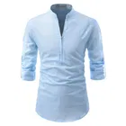 Trendy Cotton Full Sleeves Short Kurta For Men 