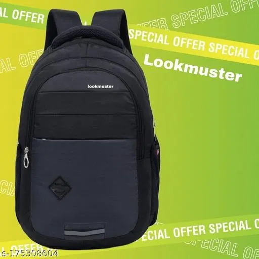 Nylon Backpack for Men & Women, Black
