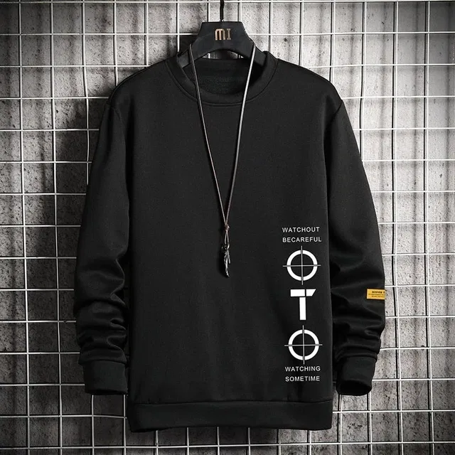 Half Sleeves Printed Hoodie for Men (Black, XXL)