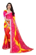 Kanooda Fancy Women Georgette Flower Printed Saree 