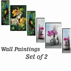 MDF 2 Pcs Designer Wall Painting for Home & Office 