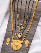 Combo of 4 Pcs Mangalsutras with Earrings Set for Women 