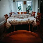 Polyester Printed Table Cloth (Cream, 38x58 inches)
