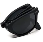 Square Shape Folding Sunglass with UV400 Protection for Men & Women (Black)