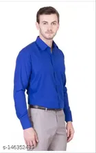 Cotton Blend Solid Full Sleeves Shirt for Men 