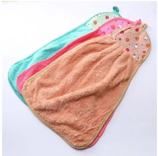 Microfibre Solid Hand Towels (Multicolor, Pack of 3)