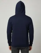 Fleece Printed Hoodie for Men, Navy Blue 