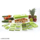 Plastic Multipurpose Fruits & Vegetables Chopper cum Grater (Green)