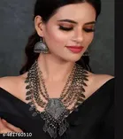 Latest trending grey layered oxidized jewellery set