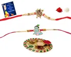 Alloy 2 Pcs Rakhi with 4.5 Inch Plate & Roli Chawal 