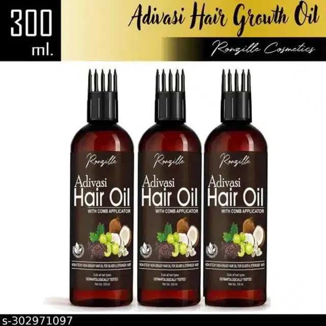 Ronzille Adivasi Hair Oil (100 ml, Pack of 3)