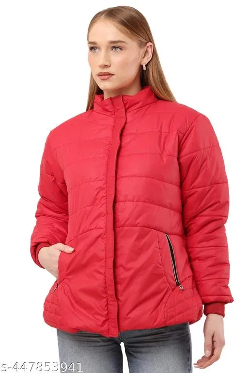 Nylon Jacket for Women (Red, XL)