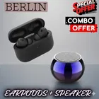 Wireless Bluetooth Speaker + Earbuds With Charging Case, 5.4 Bluetooth Version ,BLACK, 