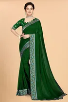 Women's Embroidried Saree with Unstiched Blouse 