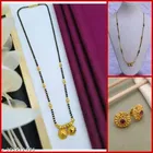 Alloy 2 Pcs Mangalsutra with 1 Pair Earrings for Women 