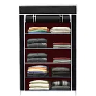 VEERJI 5 layer Collapsible Wardrobe, Finish Color - Black, DIY (Do-It-Yourself