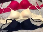 Hosiery Solid Bra for Women & Girls, Multicolour, Pack of 3 