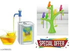 Oil Pump Dispenser with Bird Forks, Multicolor, Set of 2