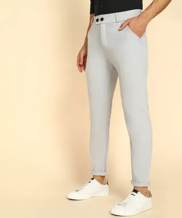 Lycra Blend Trouser for Men (Light Grey, 32)