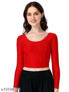 Lycra Ready Made Blouse for Women, Red 