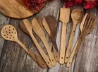 Wooden Utensils Set for Kitchen (Brown, Set of 7)