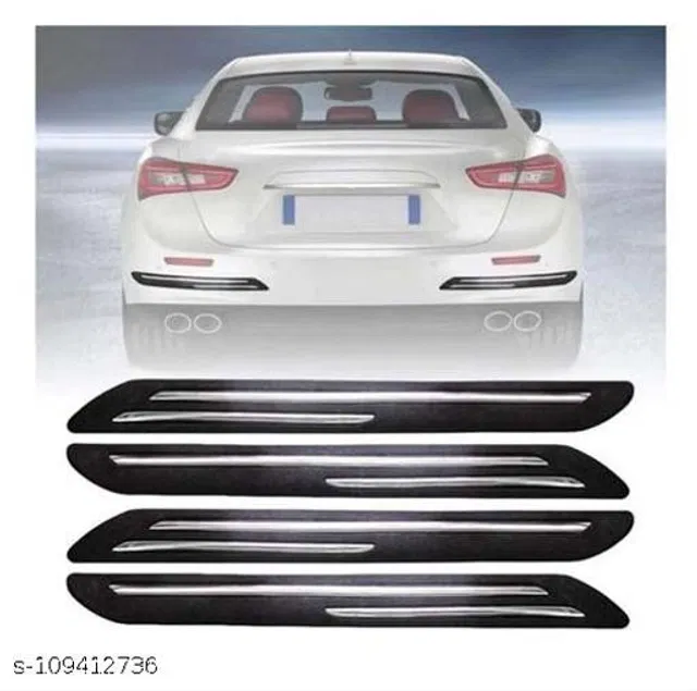 Rubber Car Bumper Protector (Black, Pack of 4)