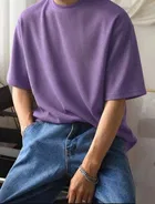 Ribbed Knit Oversized T-shirt for Men 