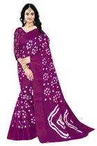 Linen Bandhani Saree for Women 