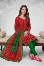 Floral Crepe Punjabi Suit Material for Women 