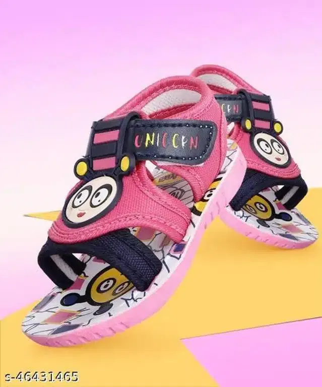 Velcro Sandals for Kids (Pink & Navy Blue, 12-15 Months)