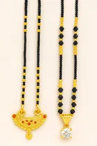 Metal Gold Plated Mangalsutras for Women, Gold, Pack of 4