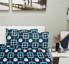 Arch Fab Sky Blue Square Double Bedsheet 88X90 Inch