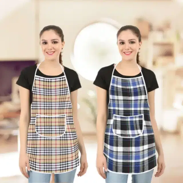 Cotton Kitchen Aprons (Multicolor, Pack of 2)