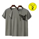 Round Neck Printed T-Shirt for Men, Set of 2 