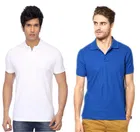 Polo Solid Cotton Blend T-shirts for Men, Pack of 4 