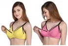 Cotton Blend Solid Non Padded Feeding Bras for Women 