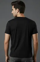 Polyester Round Neck T-shirt For Men, Black 