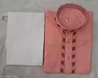 Solid Show Button Kurta Set for Men 