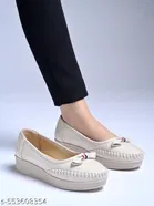 Shoetopia Girls Loafers - Cream 