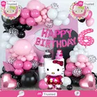 Hello Kitty Theme 6th Happy Birthday Decoration,Multicolour,Set Of 1