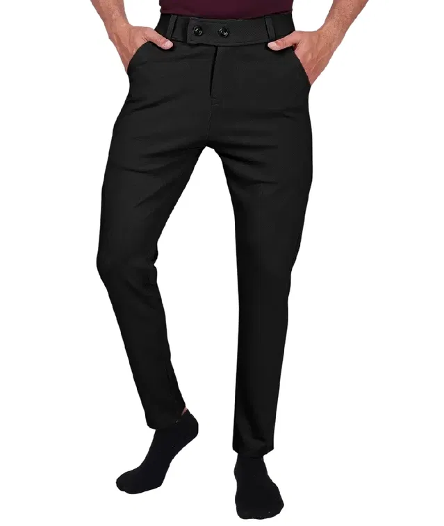 Lycra Blend Trouser for Men (Black, 28)